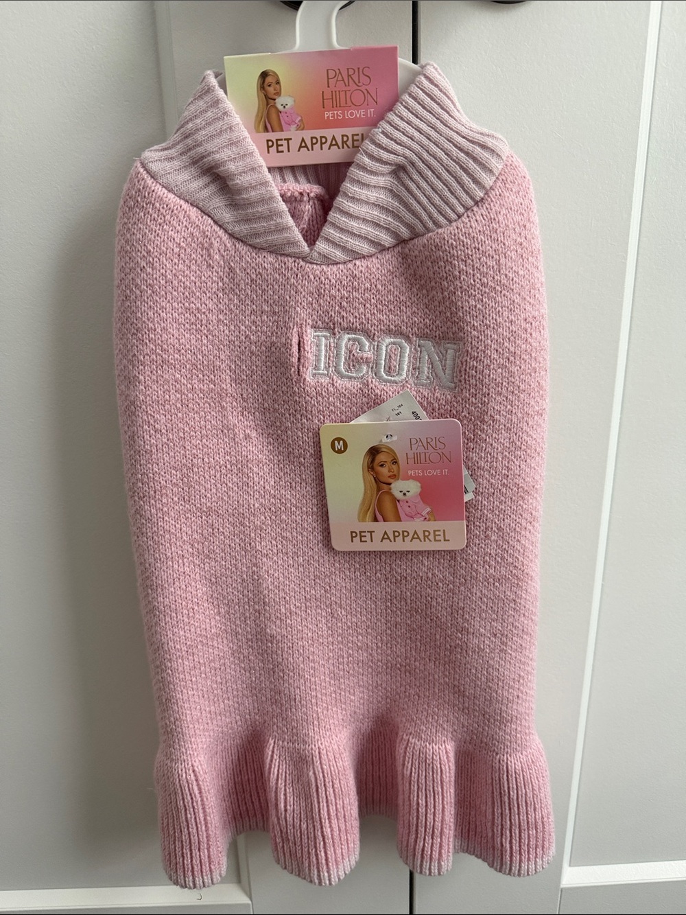 Paris Hilton Pink ICON Knit Pet Sweater